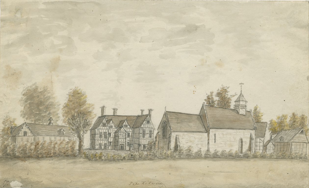 Pipe Ridware Church and Manor House by Stebbing Shaw