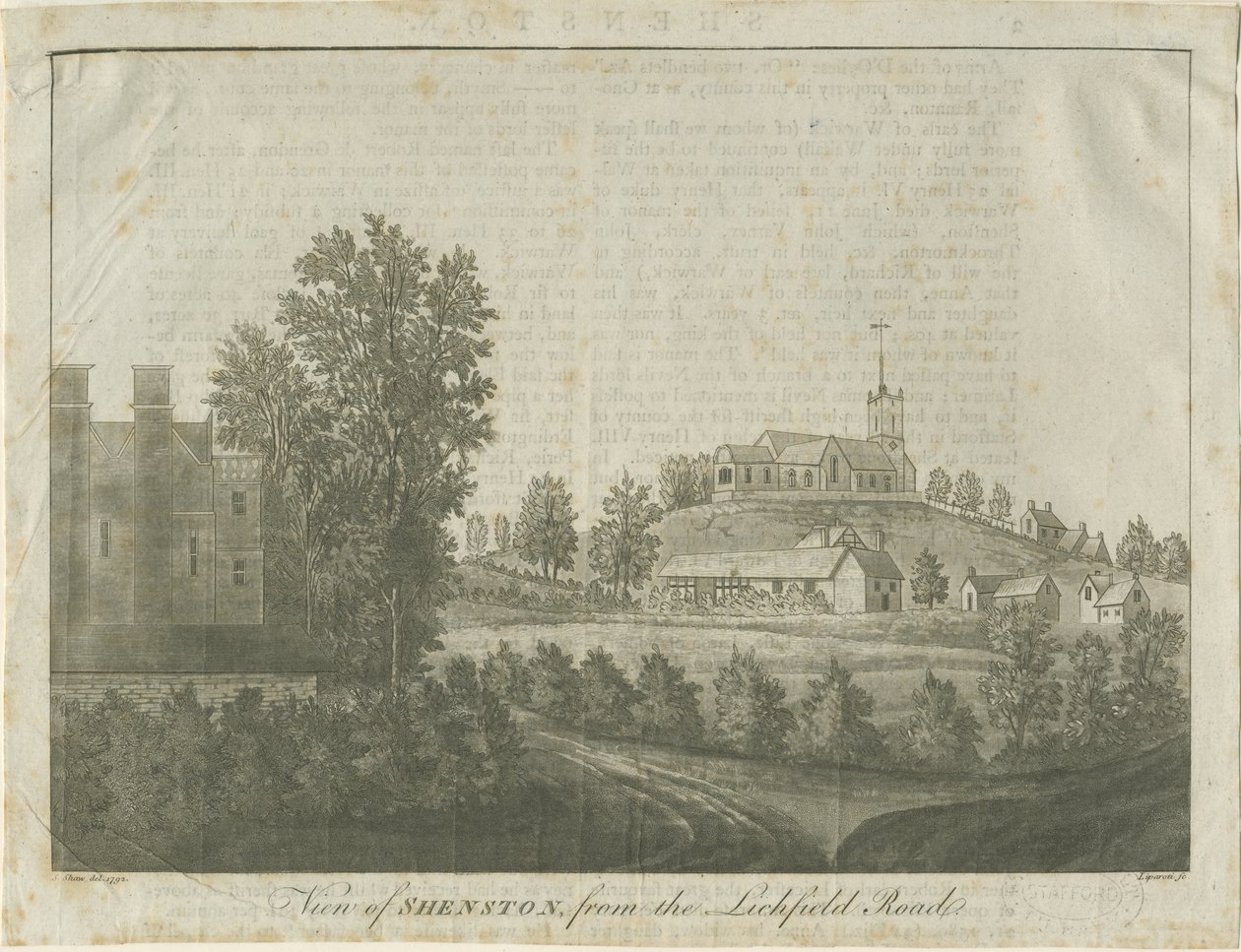 Shenstone Church and Village by Stebbing Shaw