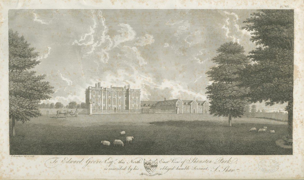 Shenstone Park - Hall: engraving, nd [late 18th cent] by Stebbing Shaw