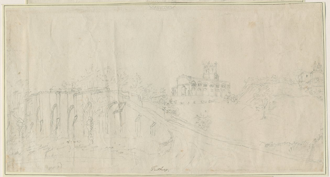 Tutbury Church and Castle - North East View by Stebbing Shaw