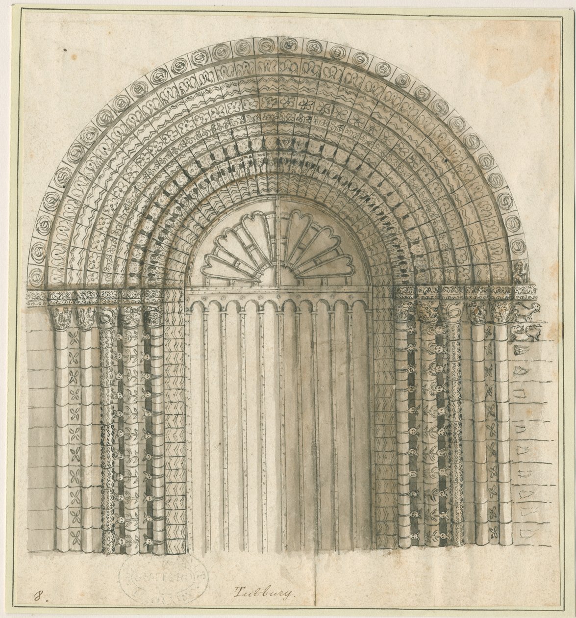 Tutbury Priory Church - Arch in West Door by Stebbing Shaw