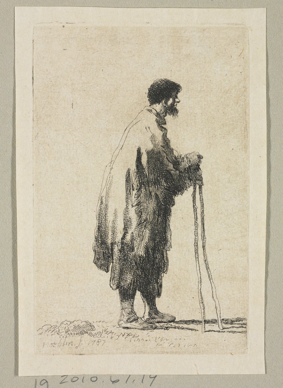 Beggar in Profile Facing Right by Stefan Juliusz Norblin de la Gourdaine