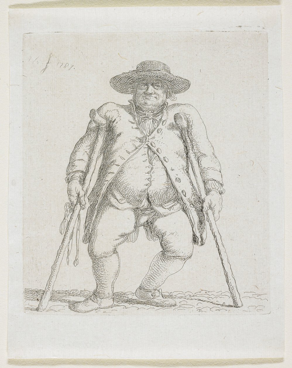 Man with Crutches; Orlandini by Stefan Juliusz Norblin de la Gourdaine
