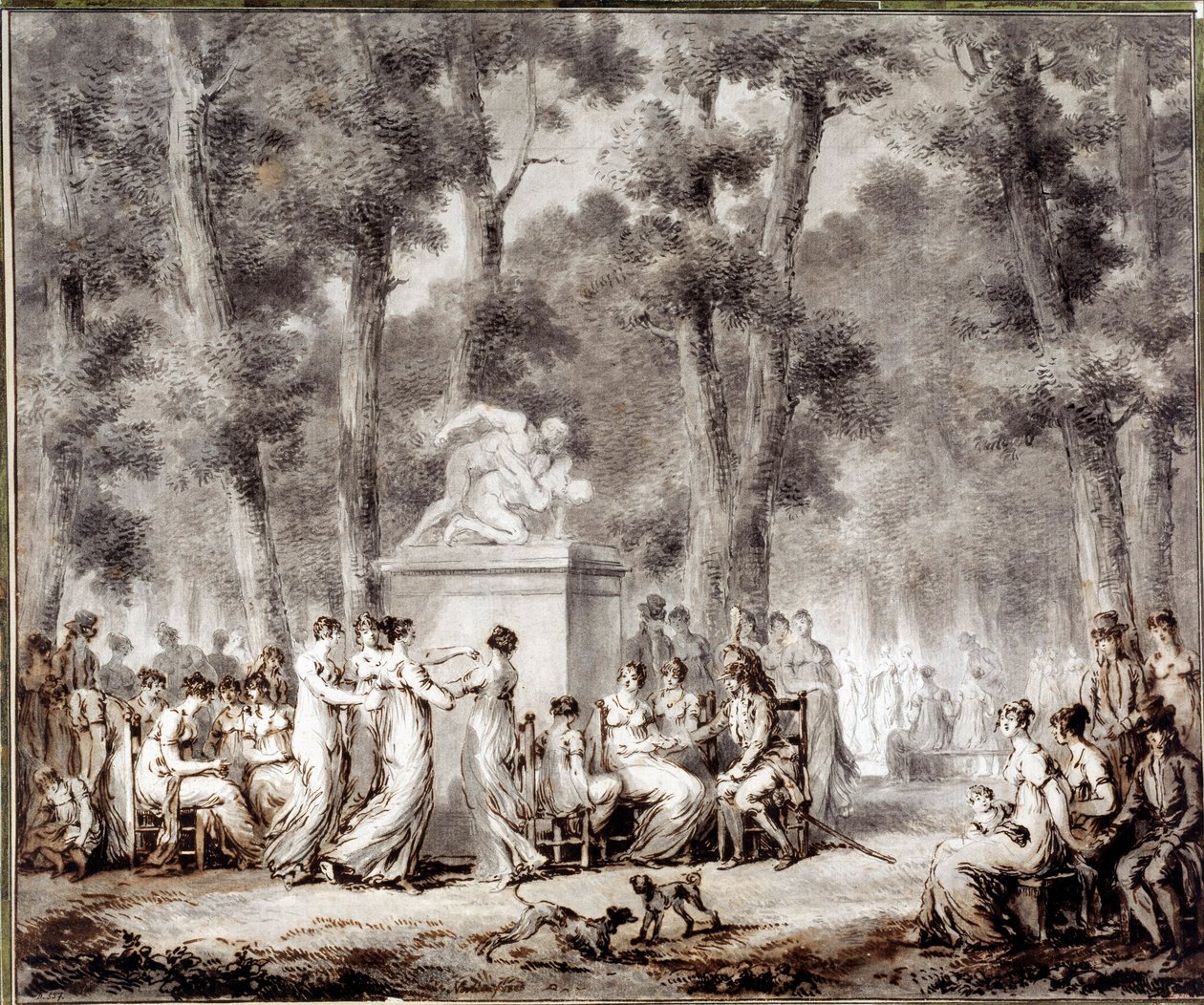 View of the Tuileries Terrace in 1807 by Stefan Juliusz Norblin de la Gourdaine