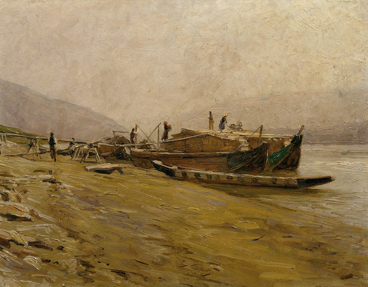 Danube Towboats at Spitz by Stefan Simony