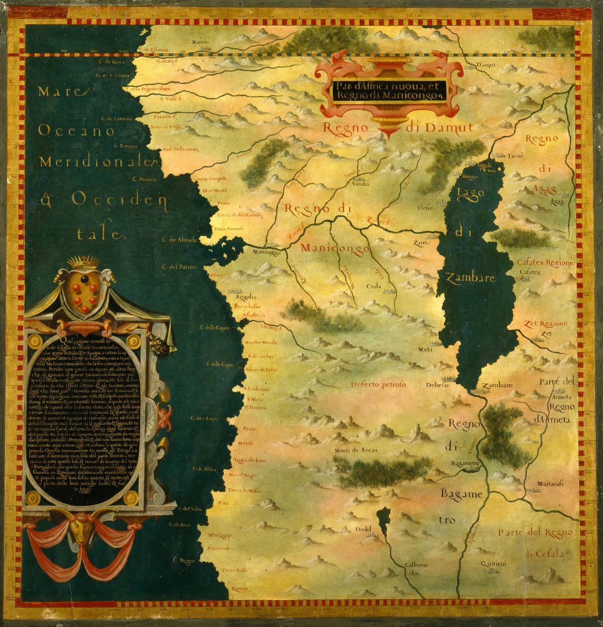 Gabon, Angola and Congo by Stefano Bonsignori 1589