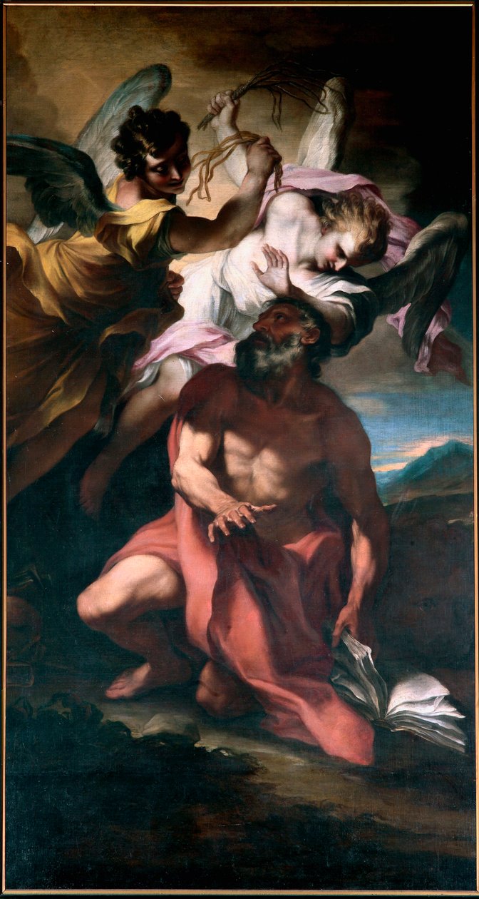 Saint Jerome Flagellated by Angels by Stefano Maria Legnani