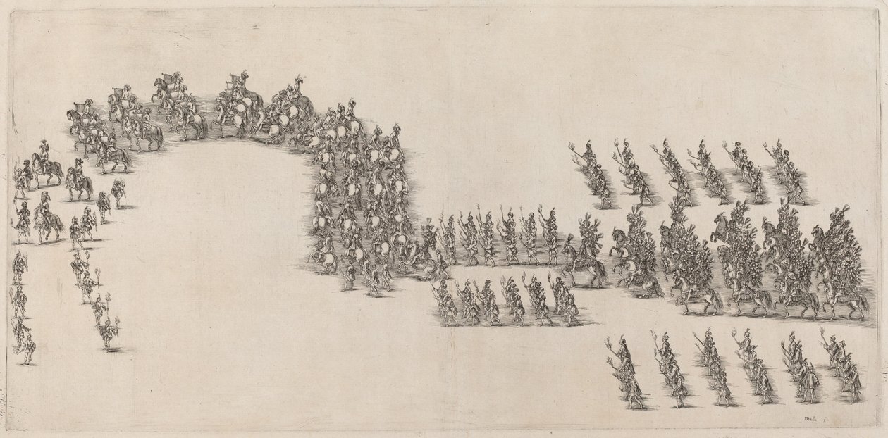 A Procession of Sixty Cavaliers and Torch Bearers by Stefano della Bella