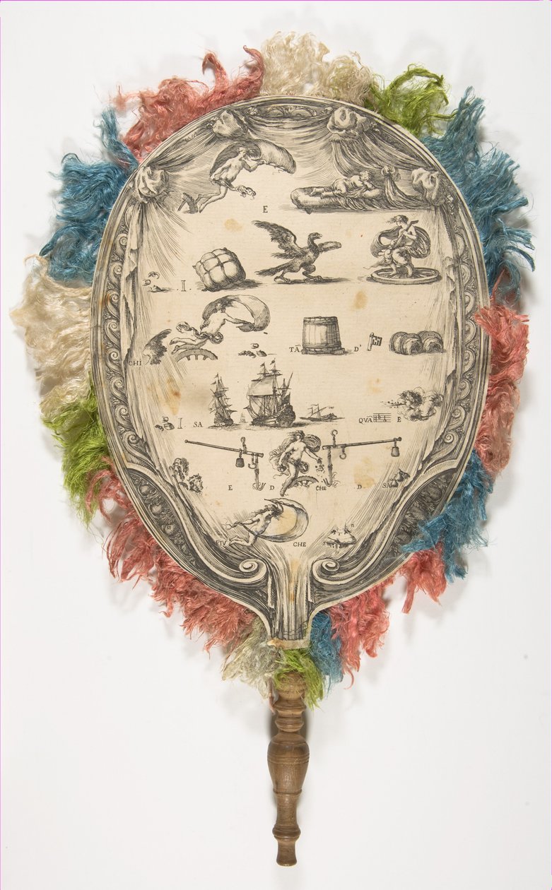 A Fan with a Rebus on Love on One Side, Fortune on the Other by Stefano della Bella