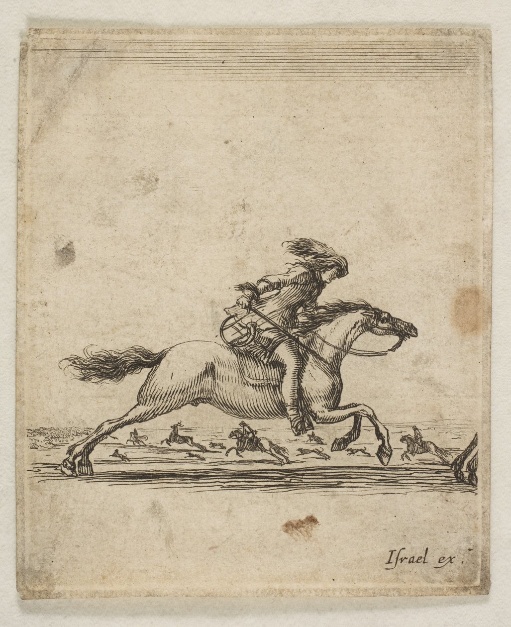 A Horseman with Sword in Hand Galloping Towards the Right, Other Horsemen Galloping by Stefano della Bella