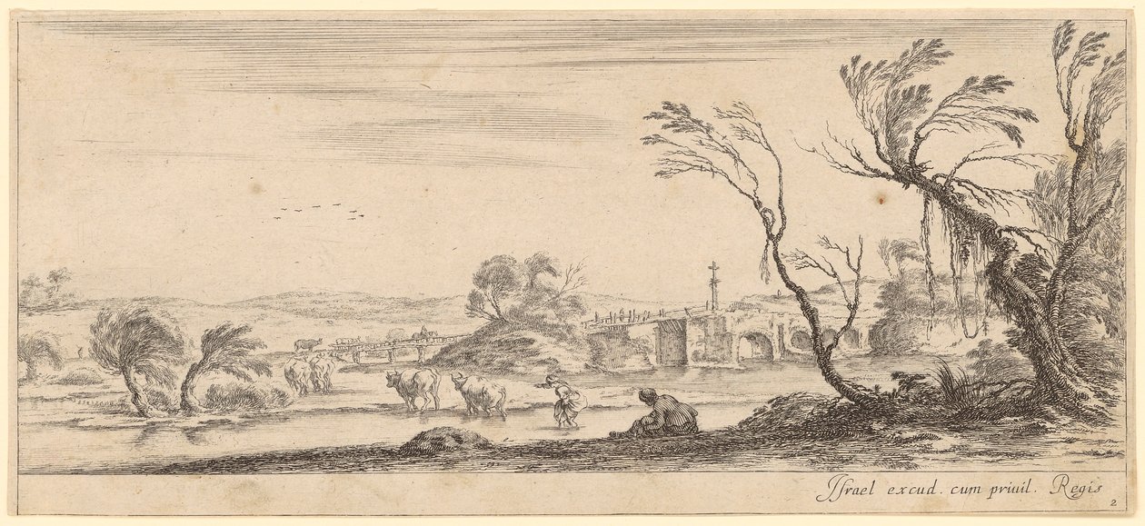 Peasant Women Crossing a River by Stefano della Bella