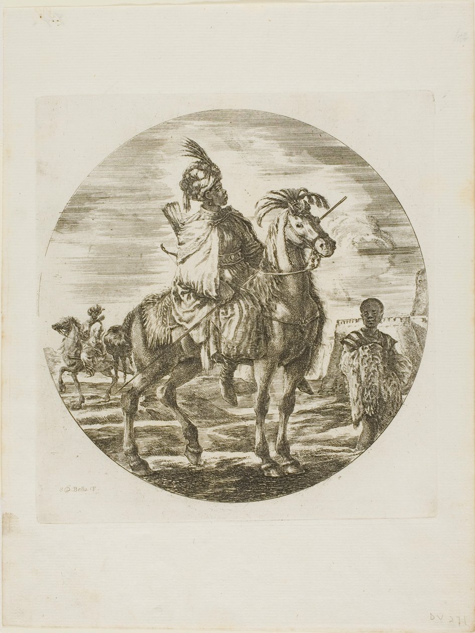 Black Horseman by Stefano della Bella