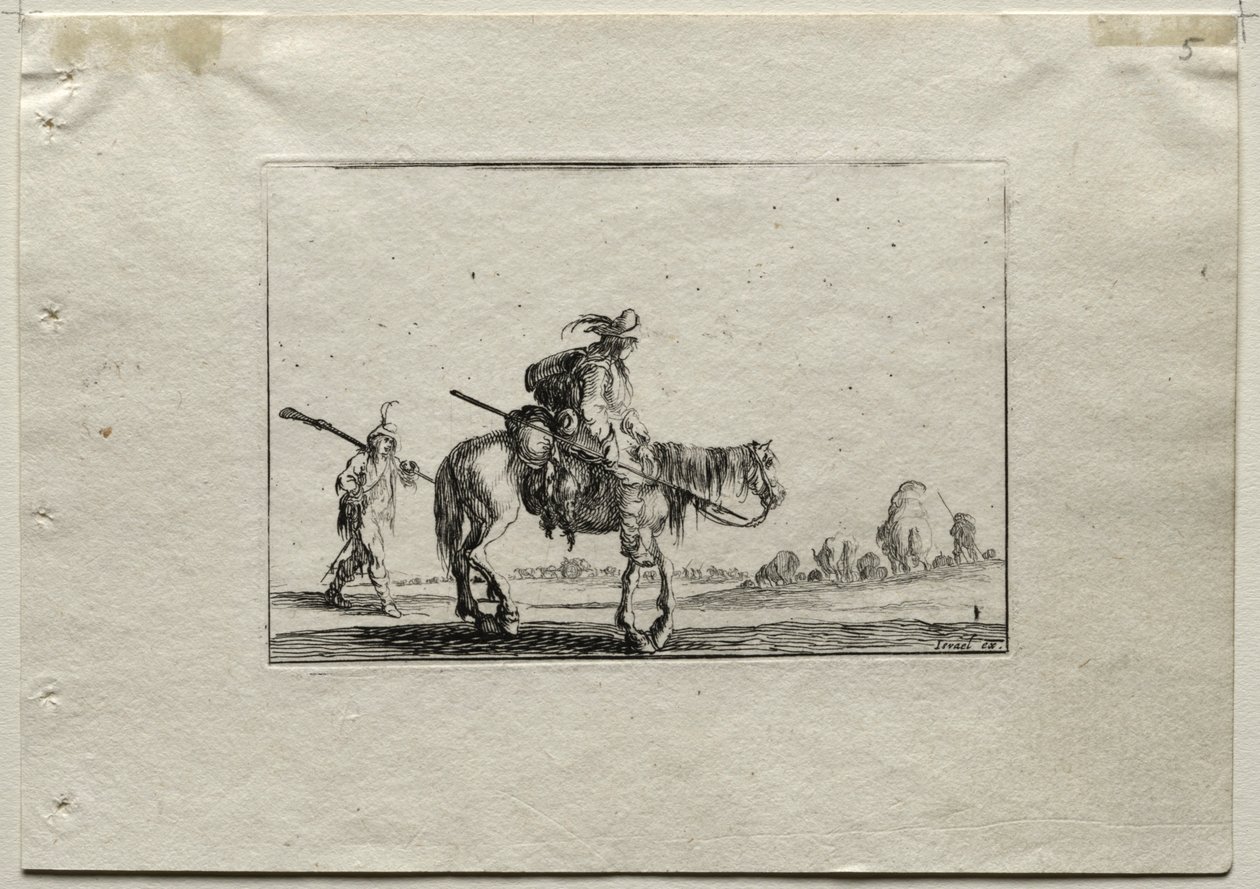 Caprices: Mounted Soldier and Foot Soldier by Stefano della Bella