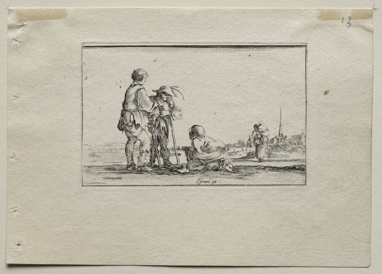 Caprices: Two Standing Beggars and a Cripple by Stefano della Bella