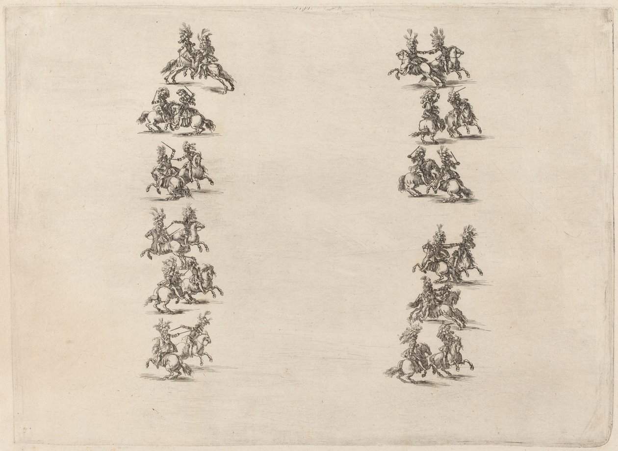 Cavaliers Fighting in Two Columns by Stefano della Bella