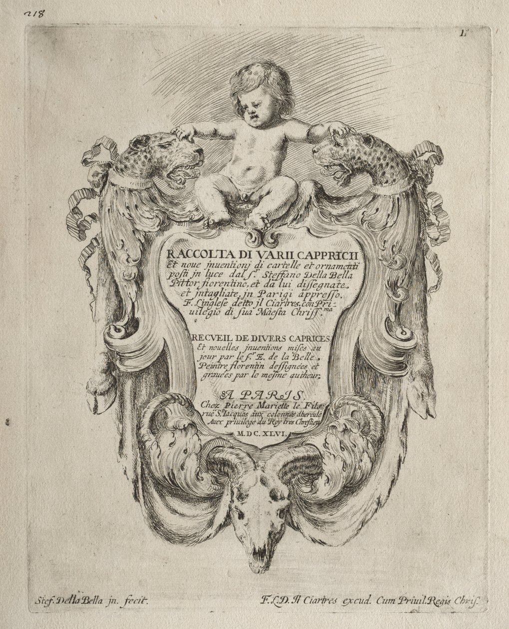 Collection of Various Caprices and New Designs of Cartouches and Ornaments by Stefano della Bella