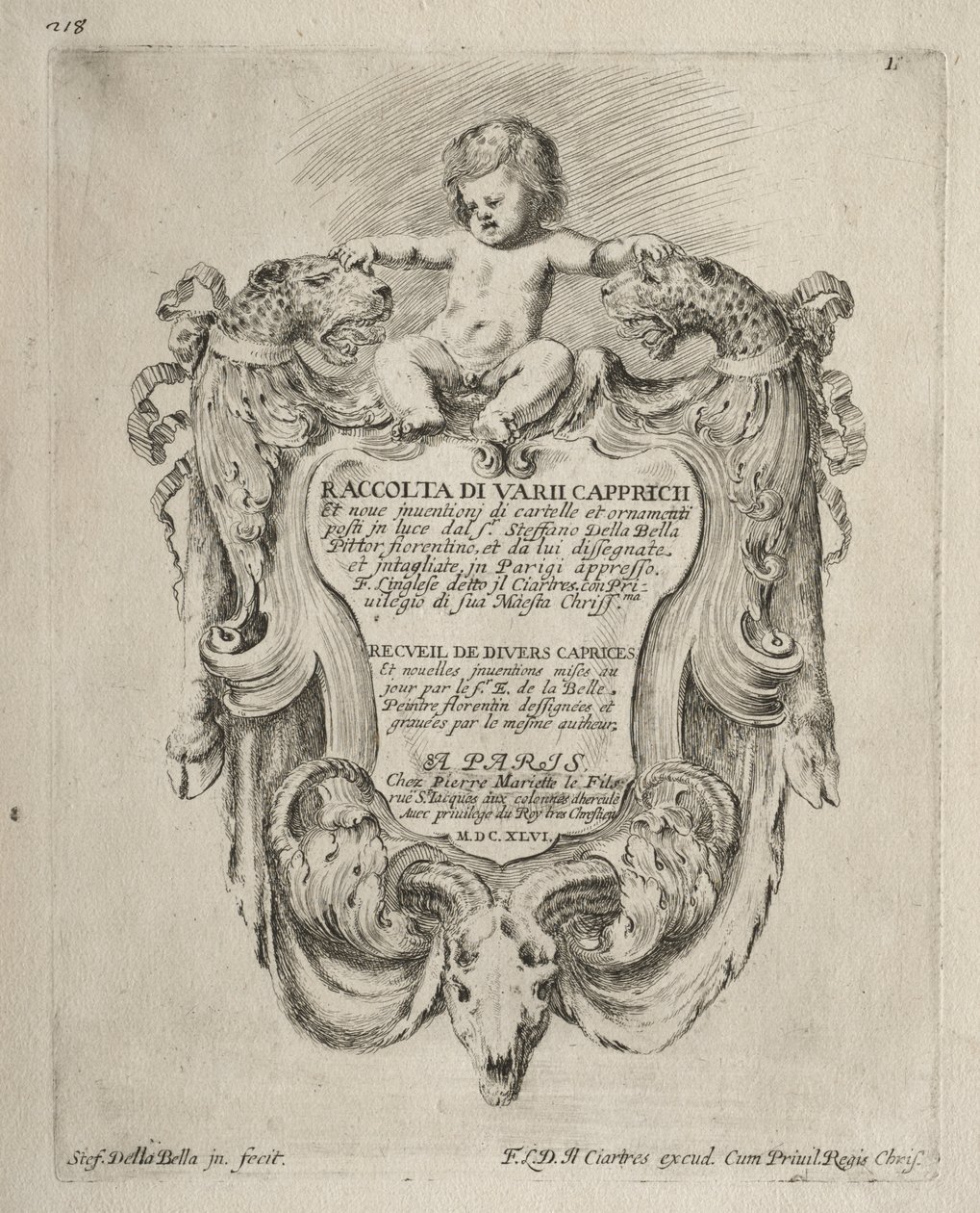 Collection of Various Caprices and New Designs of Cartouches and Ornaments by Stefano della Bella