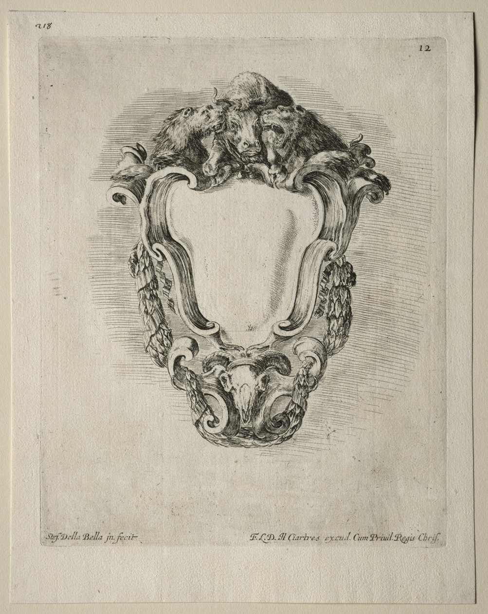 Collection of Various Caprices and New Designs of Cartouches and Ornaments: No 12 by Stefano della Bella