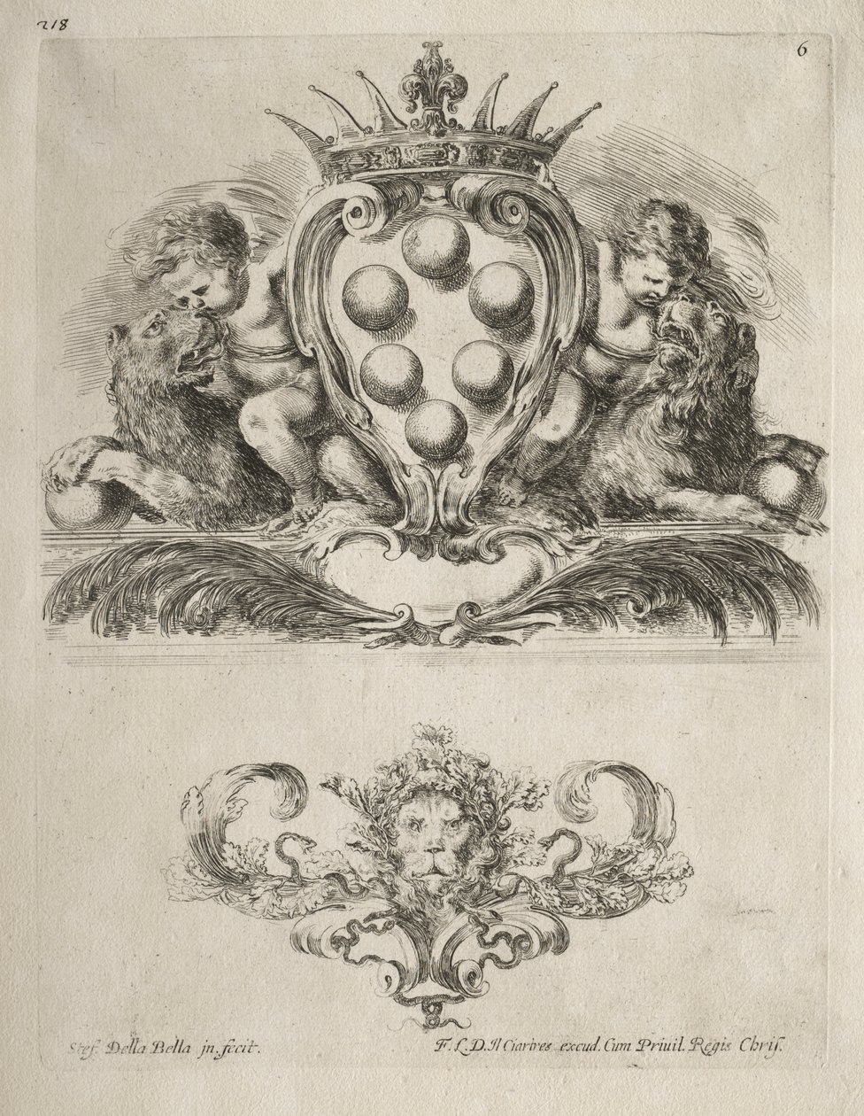 Collection of Various Caprices and New Designs of Cartouches and Ornaments: No. 6 by Stefano della Bella