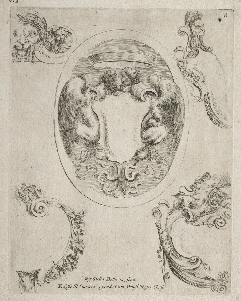 Collection of Various Caprices and New Designs of Cartouches and Ornaments: No 8 by Stefano della Bella