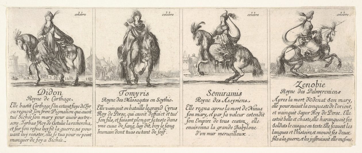 Didon, Tomyris, Semiramis, and Zenobie, from 
