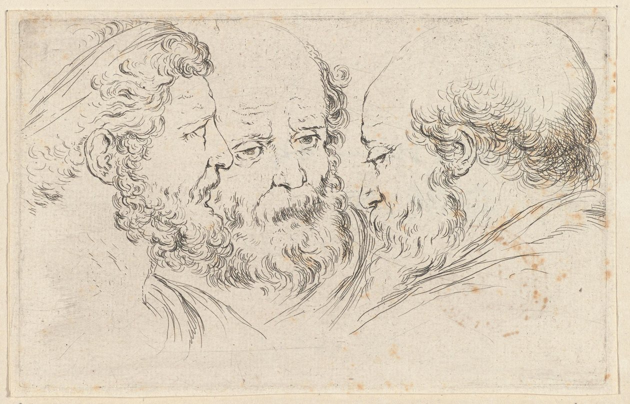 Three Heads of Philosophers by Stefano della Bella