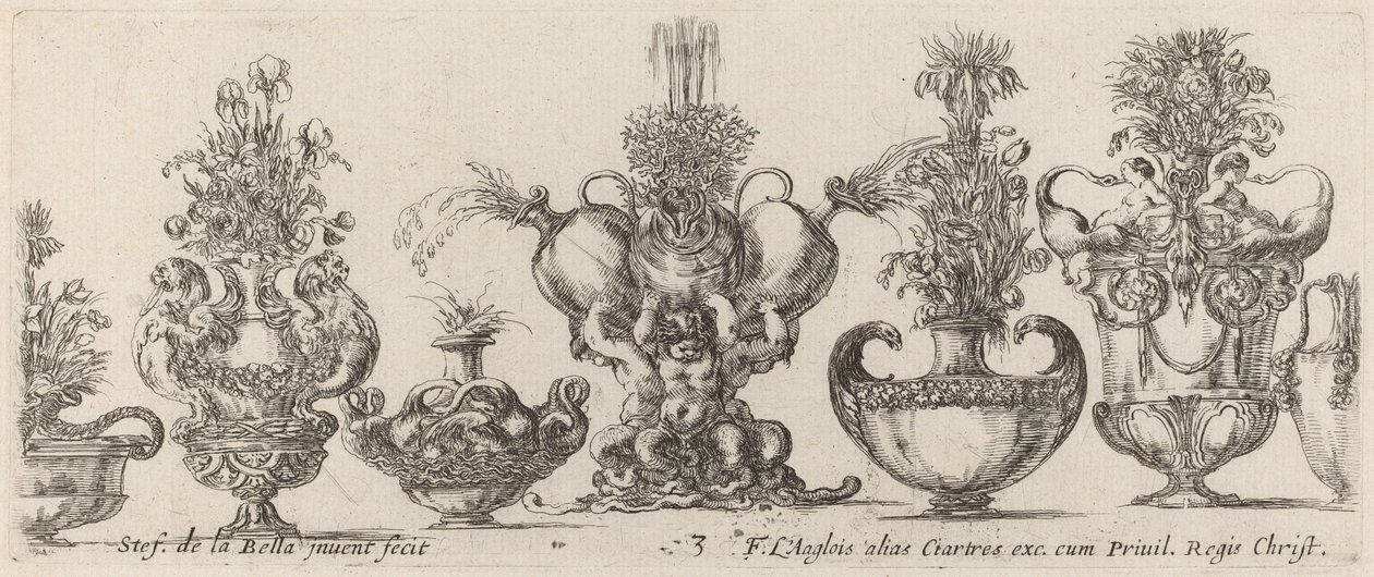 Fantastic Vases, probably 1646 by Stefano della Bella