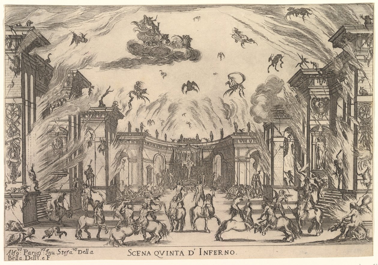 Fifth Scene, the Inferno, from The Marriage of the Gods by Stefano della Bella