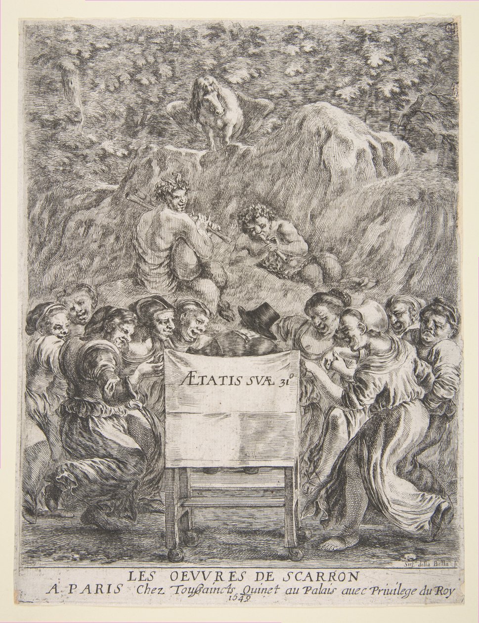 Frontispiece for Les Oeuvres de Scarron by Stefano della Bella