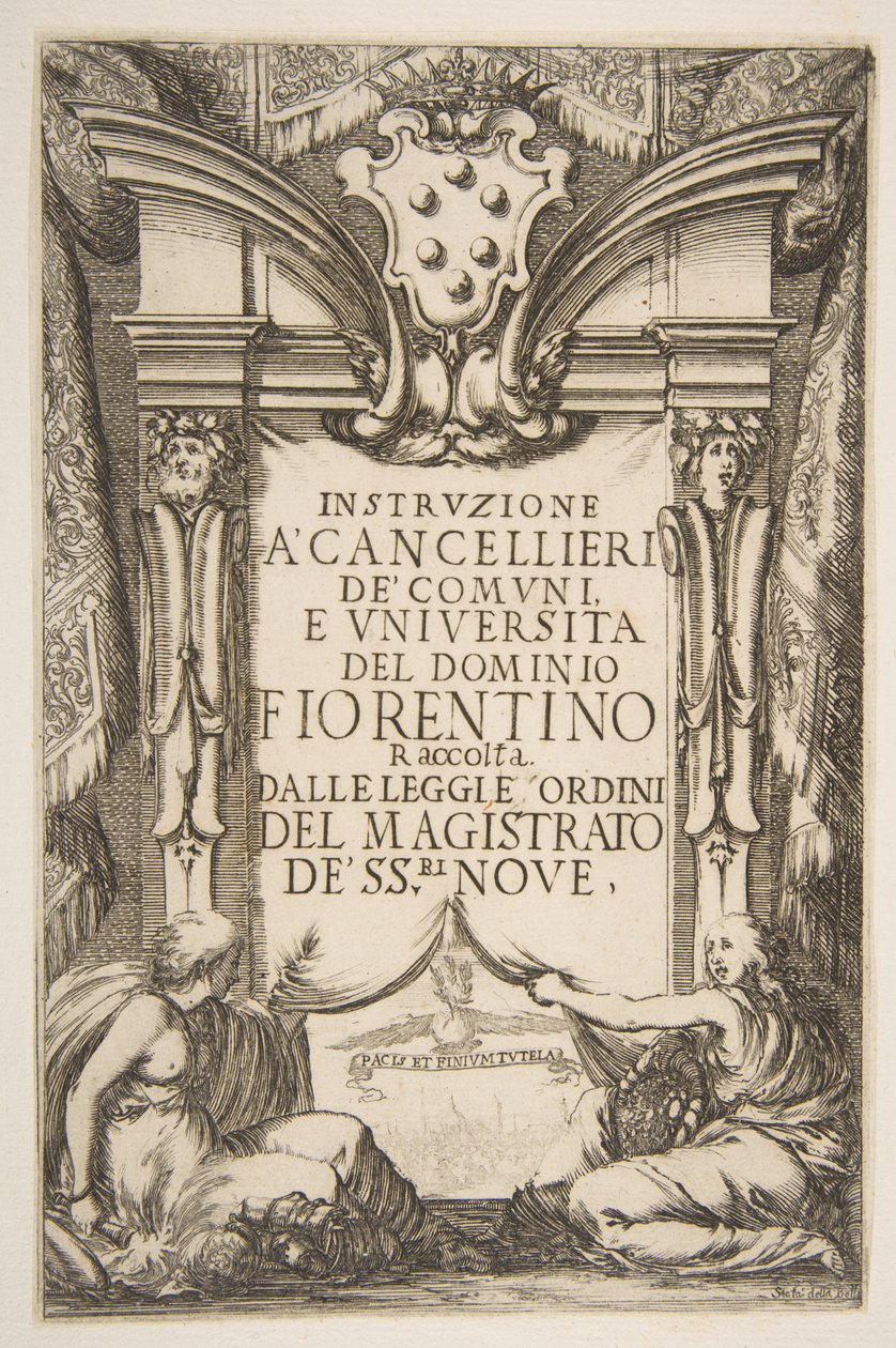 Frontispiece for the Instruzione a Cancellieri, 1635 by Stefano della Bella
