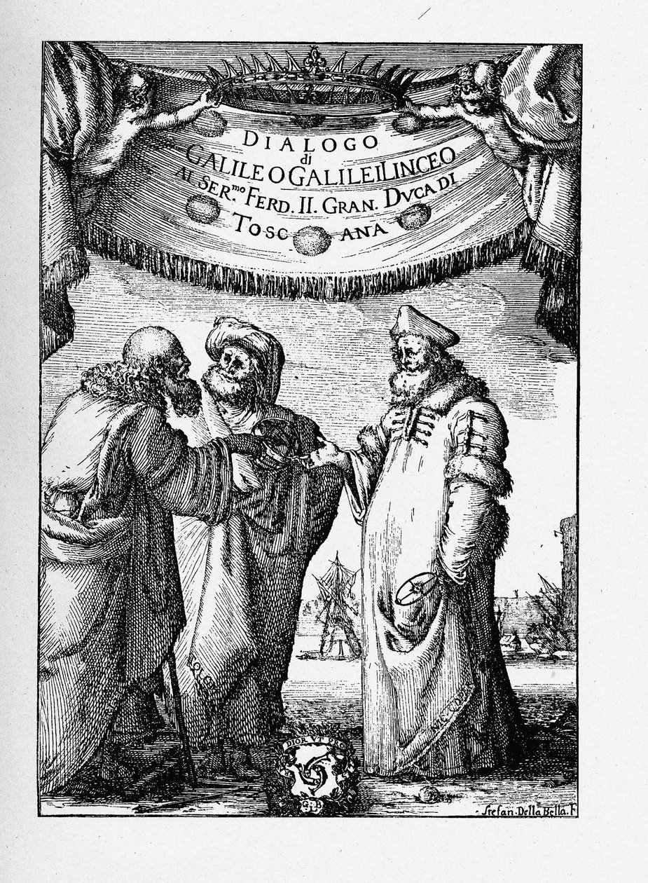 Frontispiece of the Dialogue Concerning the Two Chief World Systems by Galileo Galilei, 1632 by Stefano della Bella