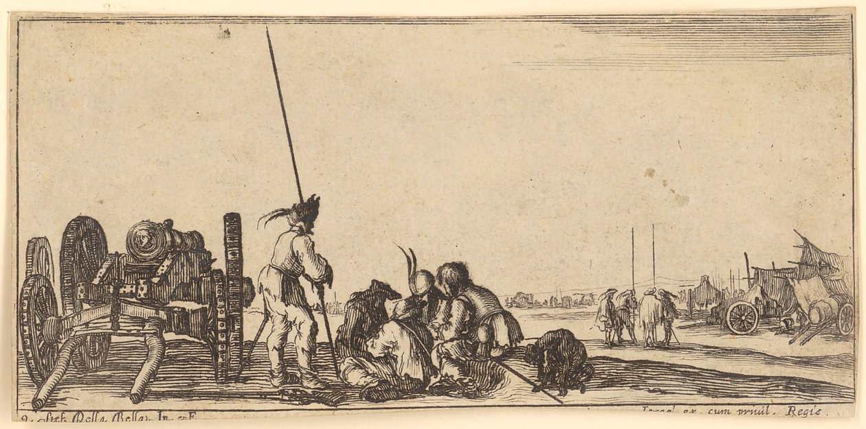 Cannon and Soldiers by Stefano della Bella