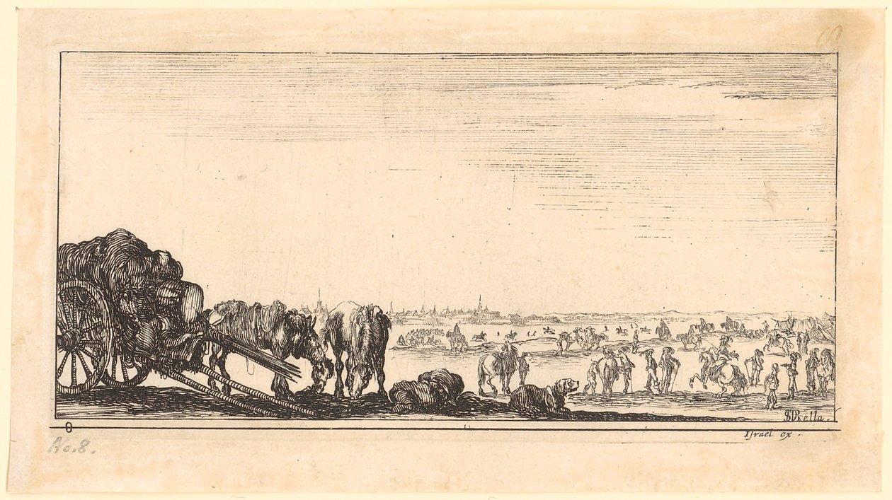 Cart with Two Horses by Stefano della Bella