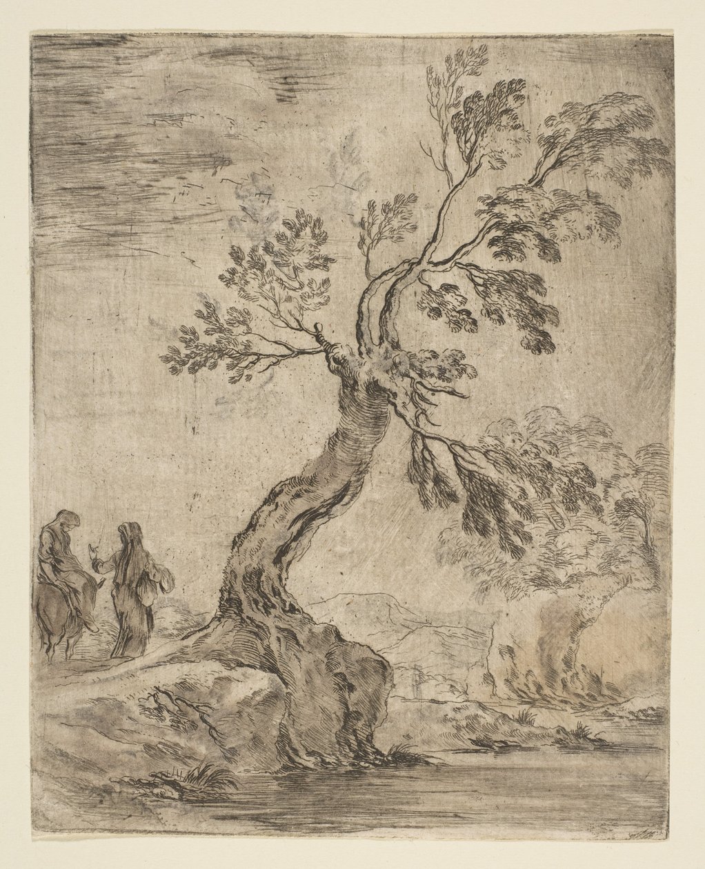 Landscape with Two Women, One Mounted on a Donkey, ca. 1660 by Stefano della Bella