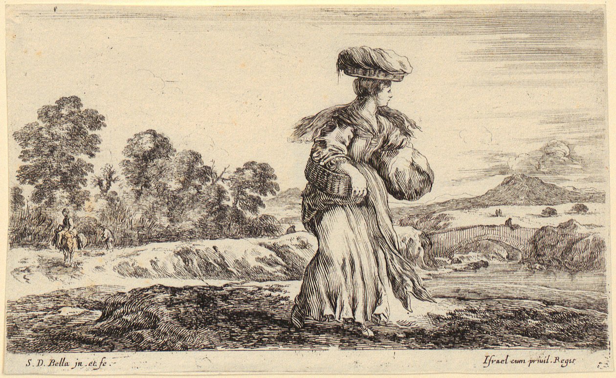 Peasant Woman Walking to the Right, Plate 1 from the Series 