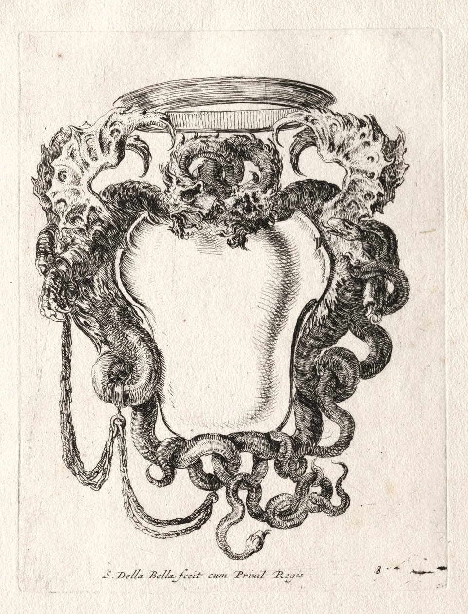 New Model for a Cartouche by Stefano della Bella