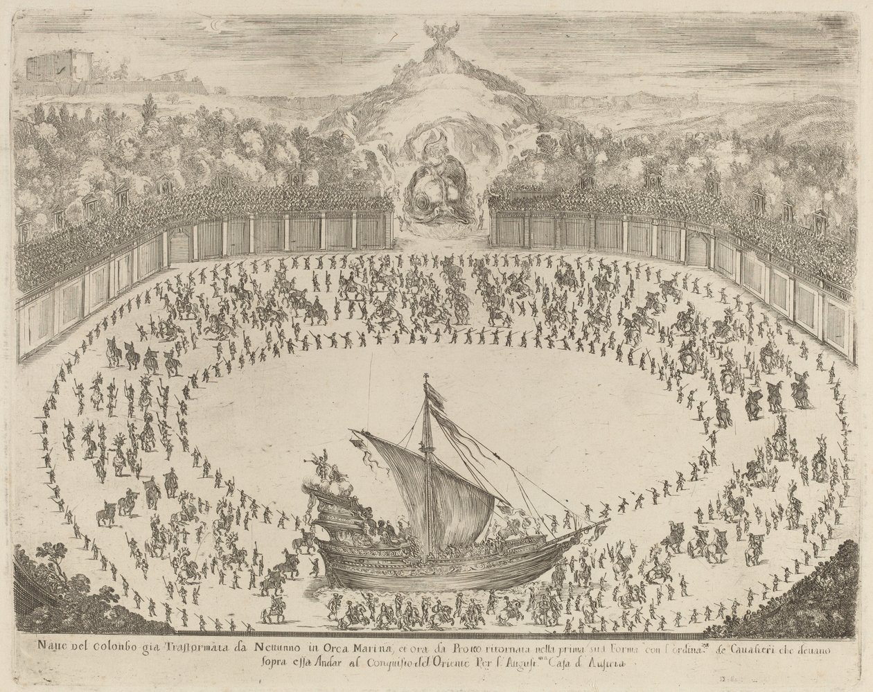 Parade with a Chariot Having the Form of a Ship by Stefano della Bella