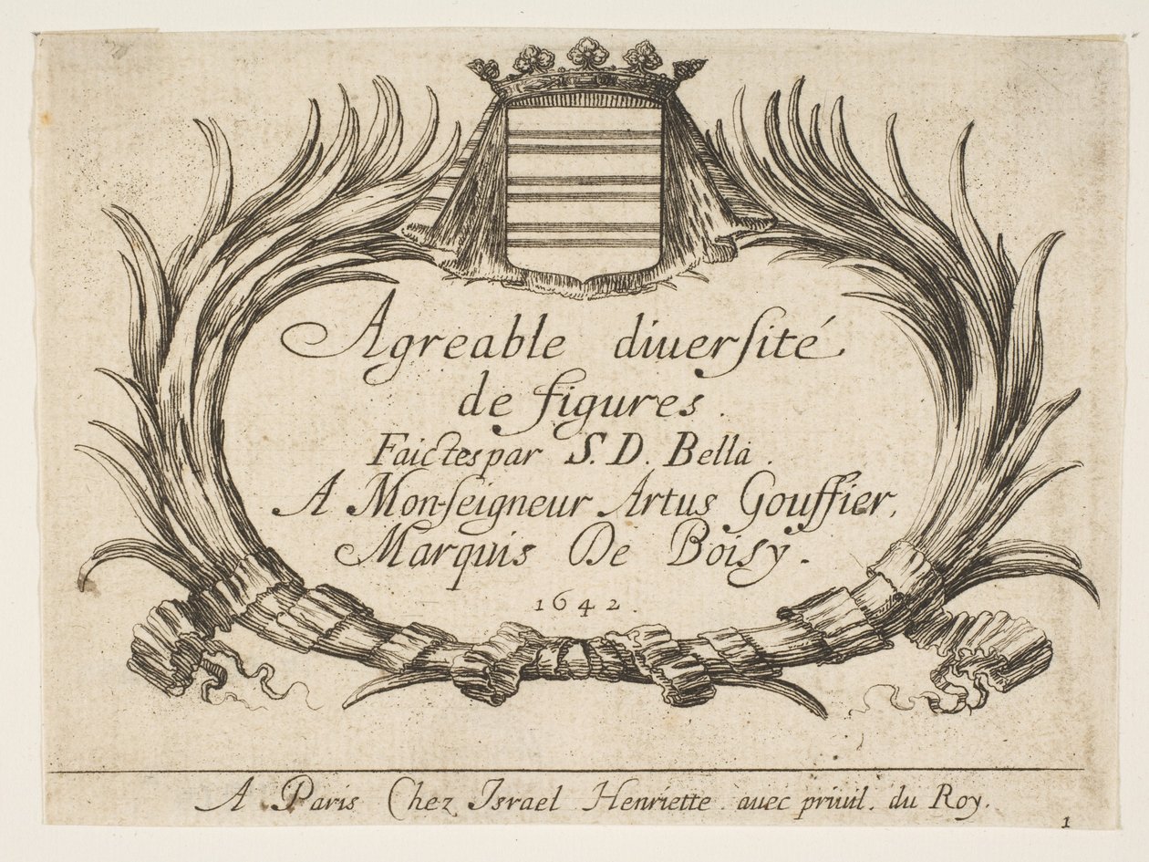 Plate 1: Two Palms and a Coat of Arms Frame the Title and Dedication, Title Page for 
