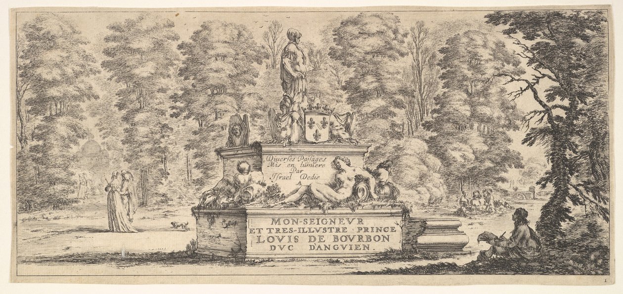 A Monument with Statues and a Coat of Arms by Stefano della Bella