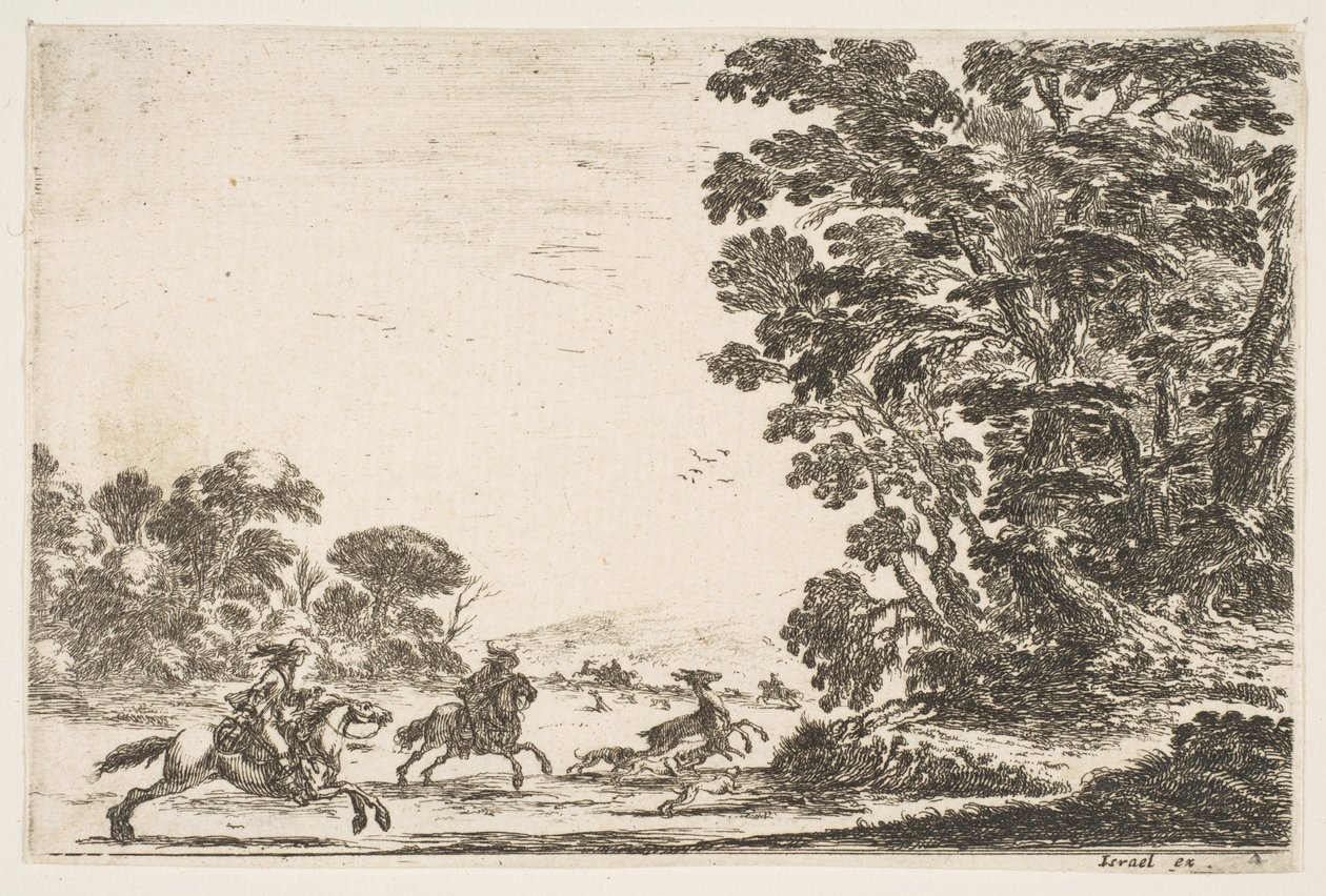 A Deer Hunt by Stefano della Bella