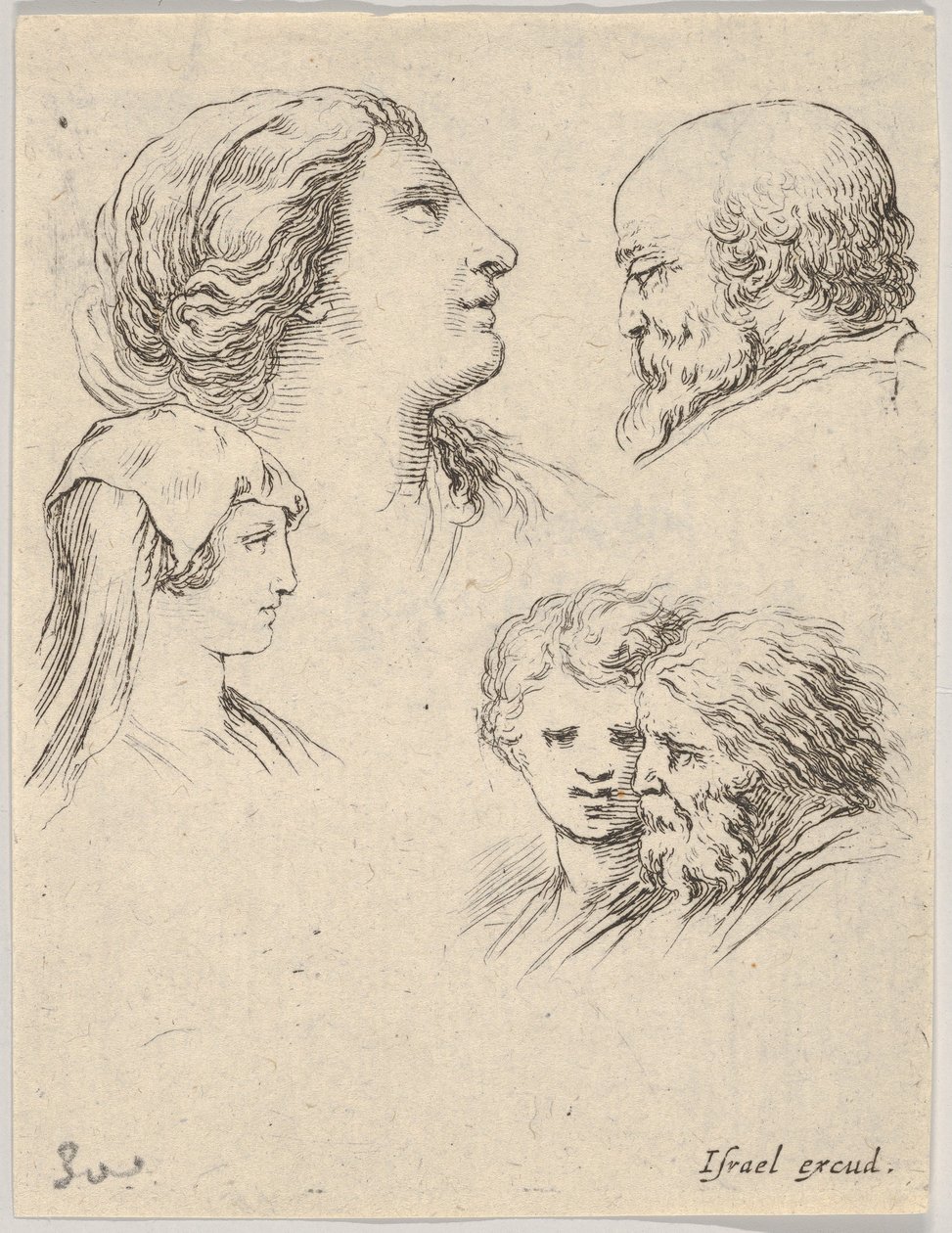 Five Heads by Stefano della Bella