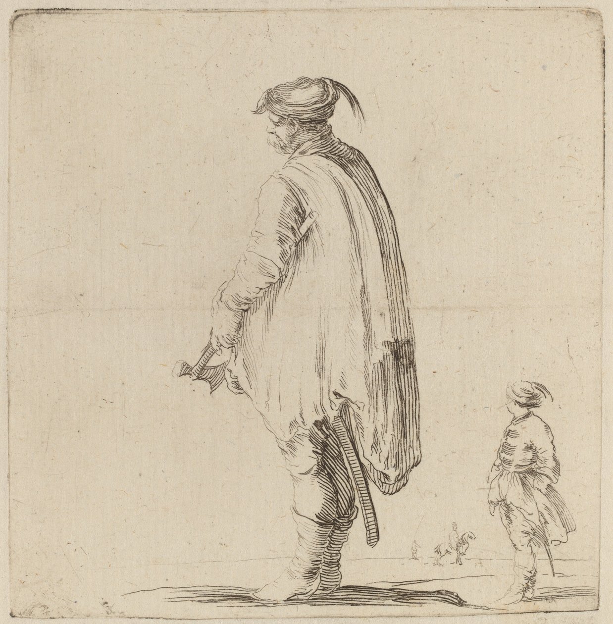 Pole Holding a Hatchet with His Left Hand by Stefano della Bella