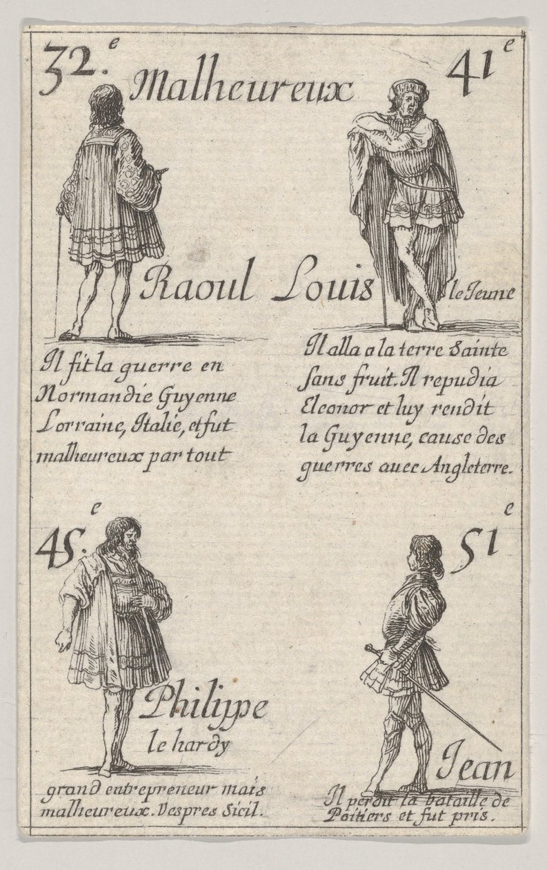 Raoul ... Louis le Jeune..., from Game of the Kings of France by Stefano della Bella