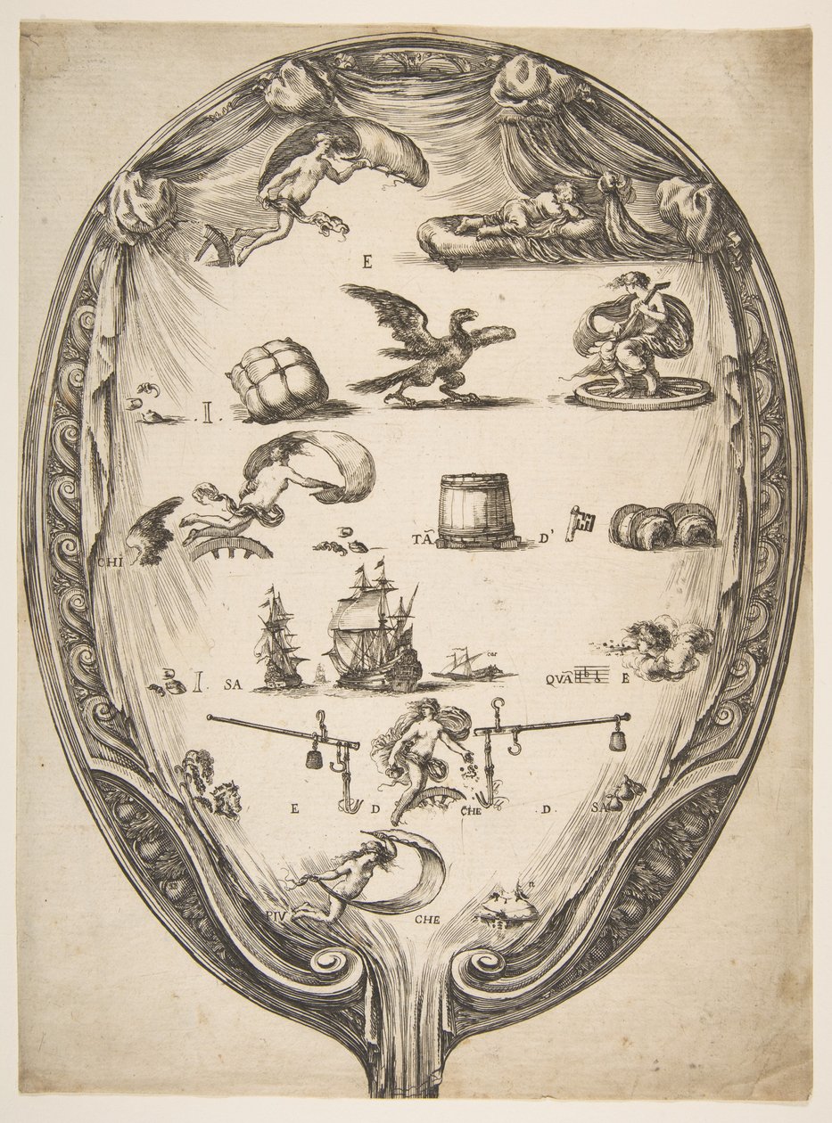Screen with Rebus of Fortune, ca. 1639 by Stefano della Bella