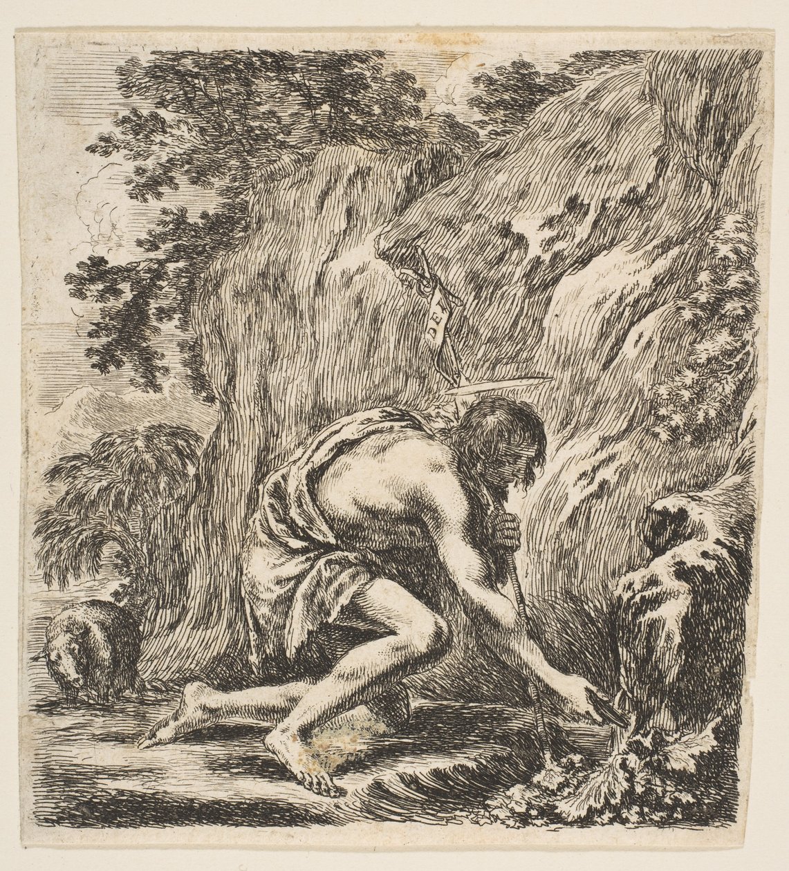 St. John the Baptist Drawing Water from a Spring by Stefano della Bella