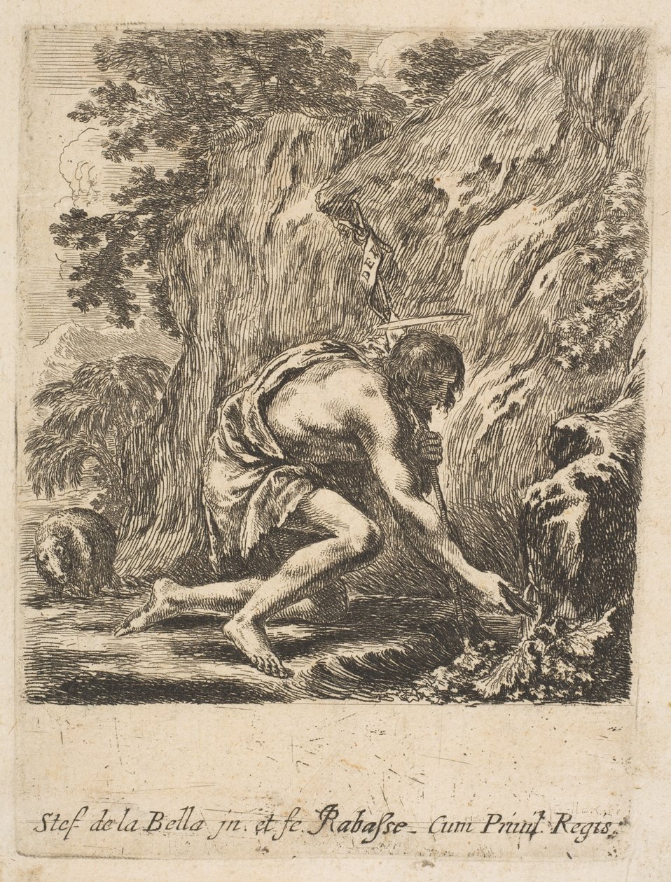 St. John the Baptist Drawing Water from a Spring by Stefano della Bella