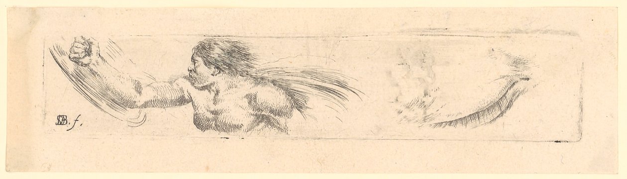 Study of a Man with Bare Torso, Right Study of an Eyelid by Stefano della Bella