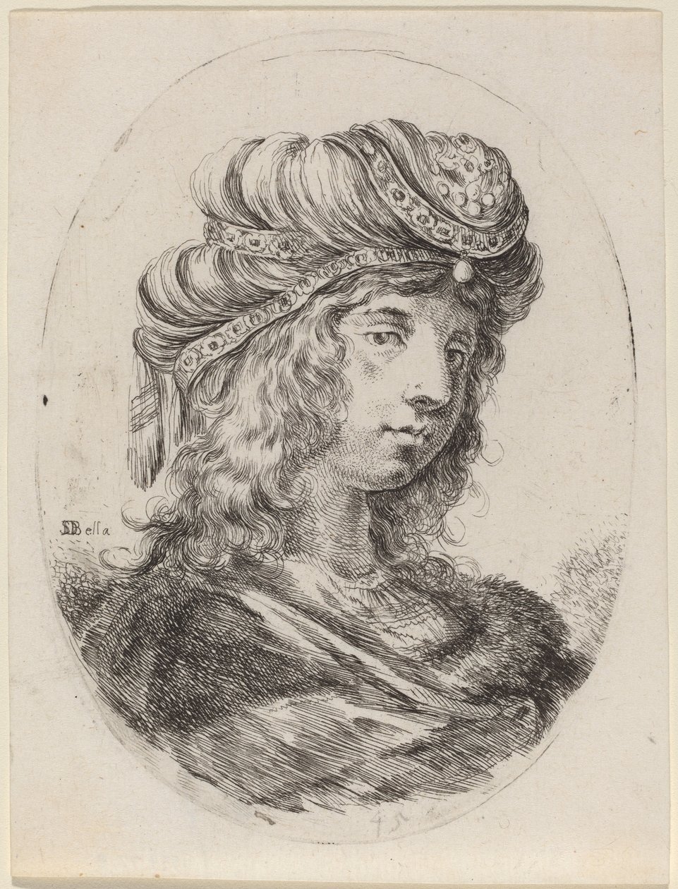 Sultaness in a Banded Turban, Turned to the Right by Stefano della Bella