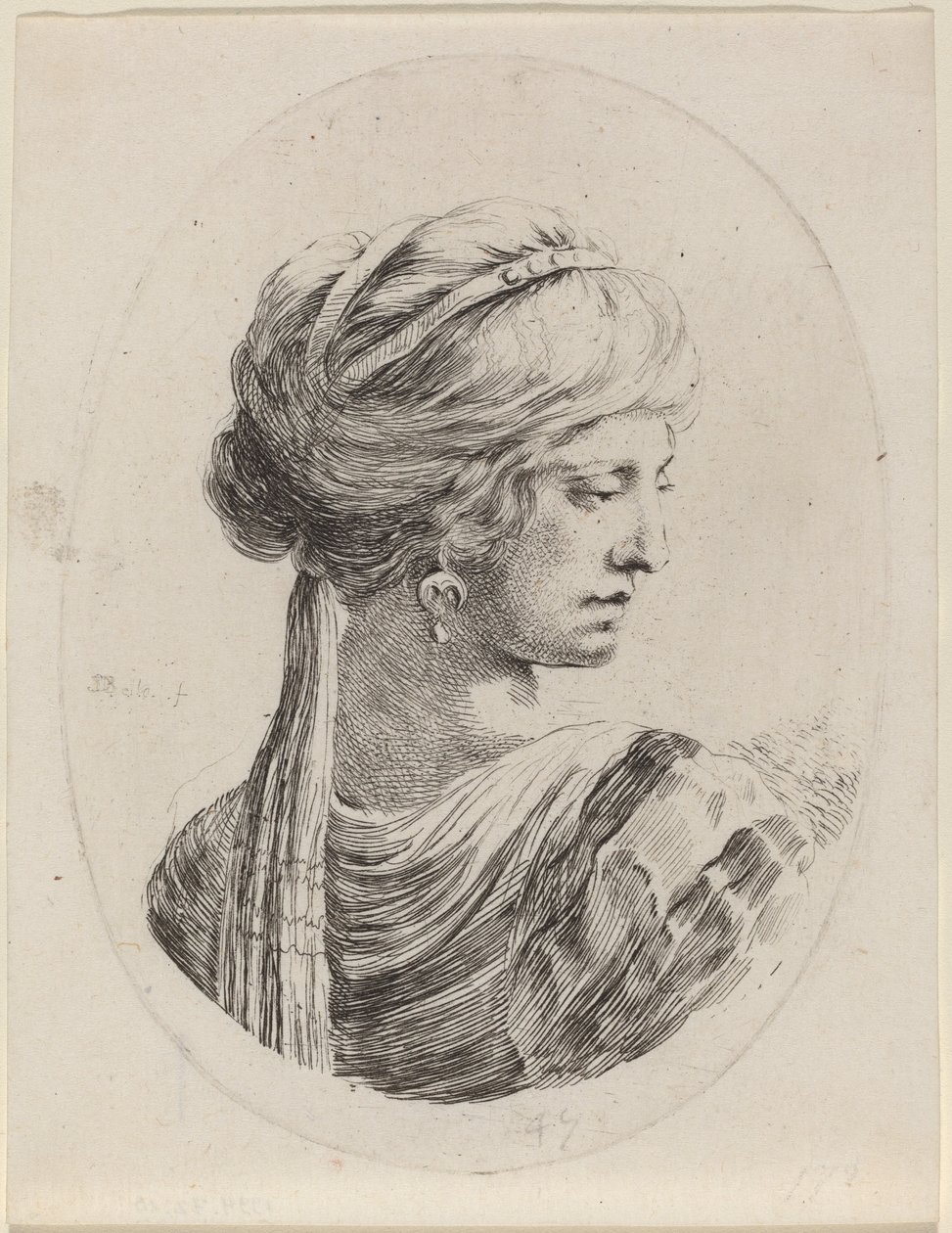 Sultaness in a Veiled Turban, Seen from Behind by Stefano della Bella