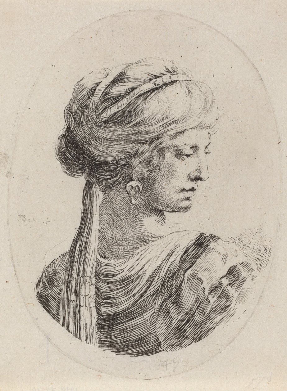 Sultaness in a Veiled Turban, Seen from Behind by Stefano della Bella
